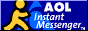 a button with the aol instant messager logo on it a button with the aol instant messager logo on it